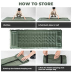 Ultra-Light Inflatable Sleeping Pad with Built-in Pillow for Outdoor Camping