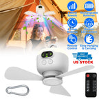 2 In 1 Portable Camping Fan with LED Lantern 8000mAh Battery Powered Tent Fan with Carabiner Digital Display 4 Speeds 4 Timer Settings for Camping Can