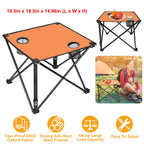 Portable Folding Camping Table with Cup Holders & Carry Bag