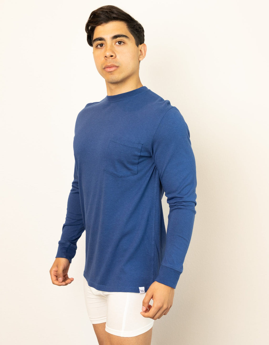 Men's Bamboo Viscose Long-Sleeve Pocket T-Shirt – True Navy