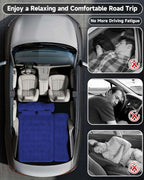 Umbrauto 29.53in/75cm Wide Car Air Mattress Inflatable SUV, Truck & Van Back Seat Camping Bed with Pump & Pillows, Navy