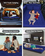 Umbrauto 29.53in/75cm Wide Car Air Mattress Inflatable SUV, Truck & Van Back Seat Camping Bed with Pump & Pillows, Navy
