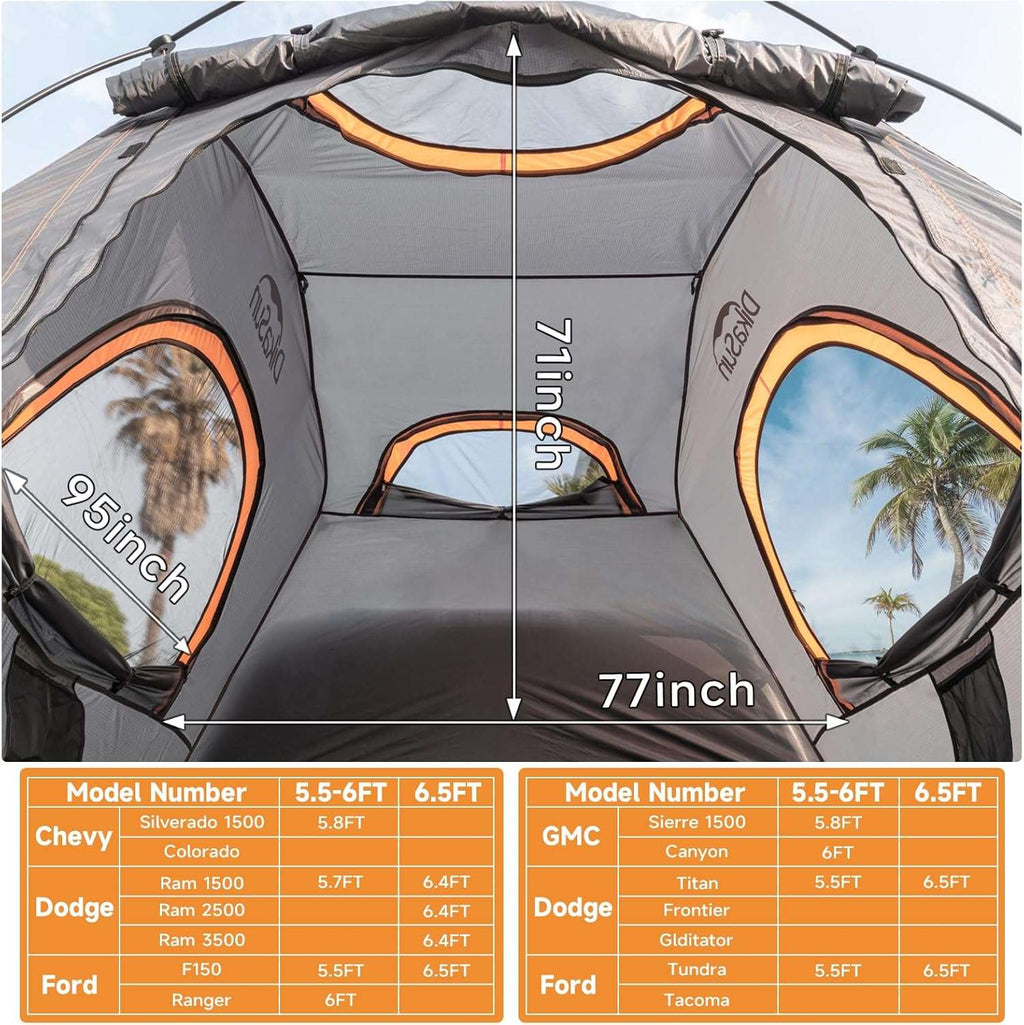 Umbrauto 6.4-6.7FT Truck Bed Tent for 2 Person