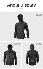ROCKBROS Cycling Raincoat Outdoor Rain Jacket Men Breathable Reflective Hooded Raincoat Waterproof Windbreaker European Size