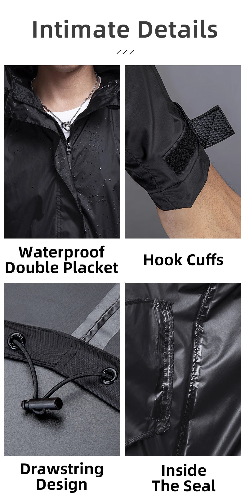 ROCKBROS Cycling Raincoat Outdoor Rain Jacket Men Breathable Reflective Hooded Raincoat Waterproof Windbreaker European Size