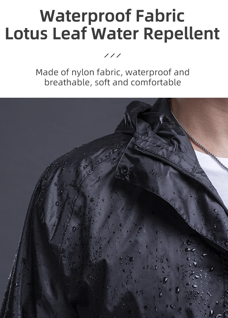 ROCKBROS Cycling Raincoat Outdoor Rain Jacket Men Breathable Reflective Hooded Raincoat Waterproof Windbreaker European Size