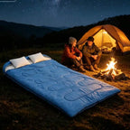 Adult Double Sleeping Bag With Pillow Warm Lightweight Portable Camping Gear