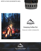 Widesea Camping Cooking System with Heat Exchanger Outdoor Gas Stove Burner Tourist Coffee Pot Cup