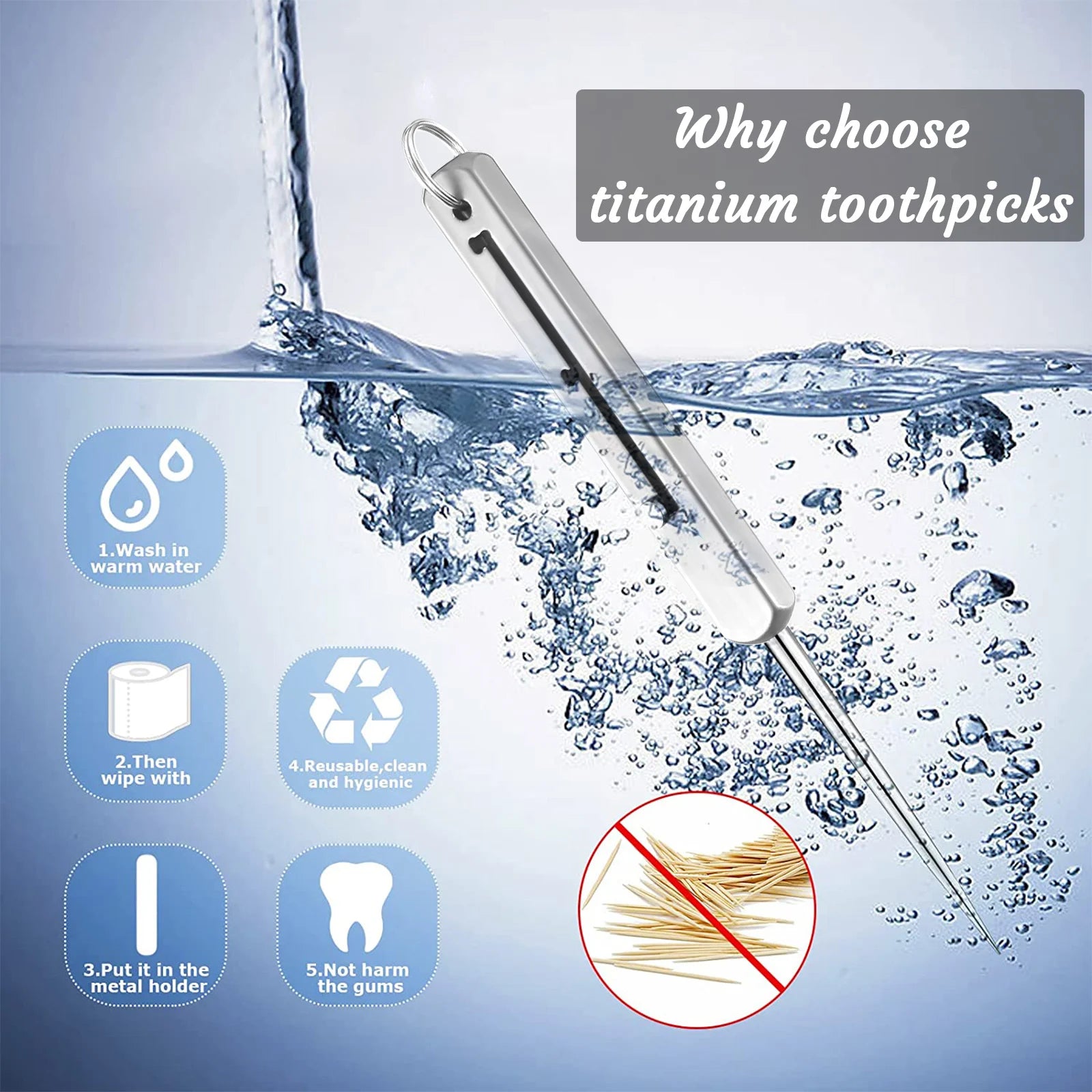 Portable Titanium Toothpicks Pocket Toothpick