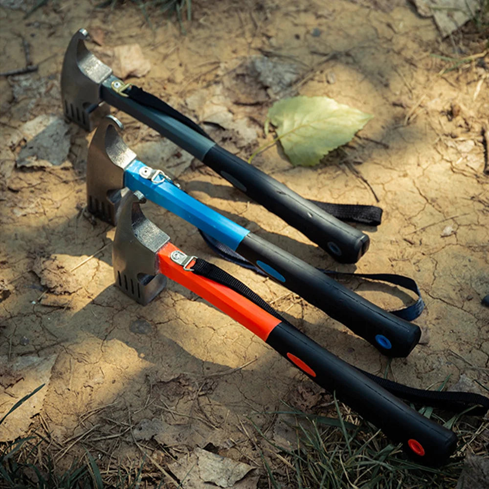Portable Carbon Steel Camping Tent Hammer Multifunction Tool - Peg Stake Puller Mallet