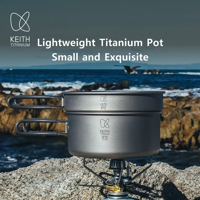 KEITH Pure Titanium 2-Piece Cookware Set (800ml+1250ml),