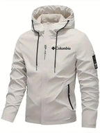 Men's Casual Loose Zip Up Hooded Jacket Fashion Streetwear Outdoor Sports Hiking Jogging Windbreaker Coat