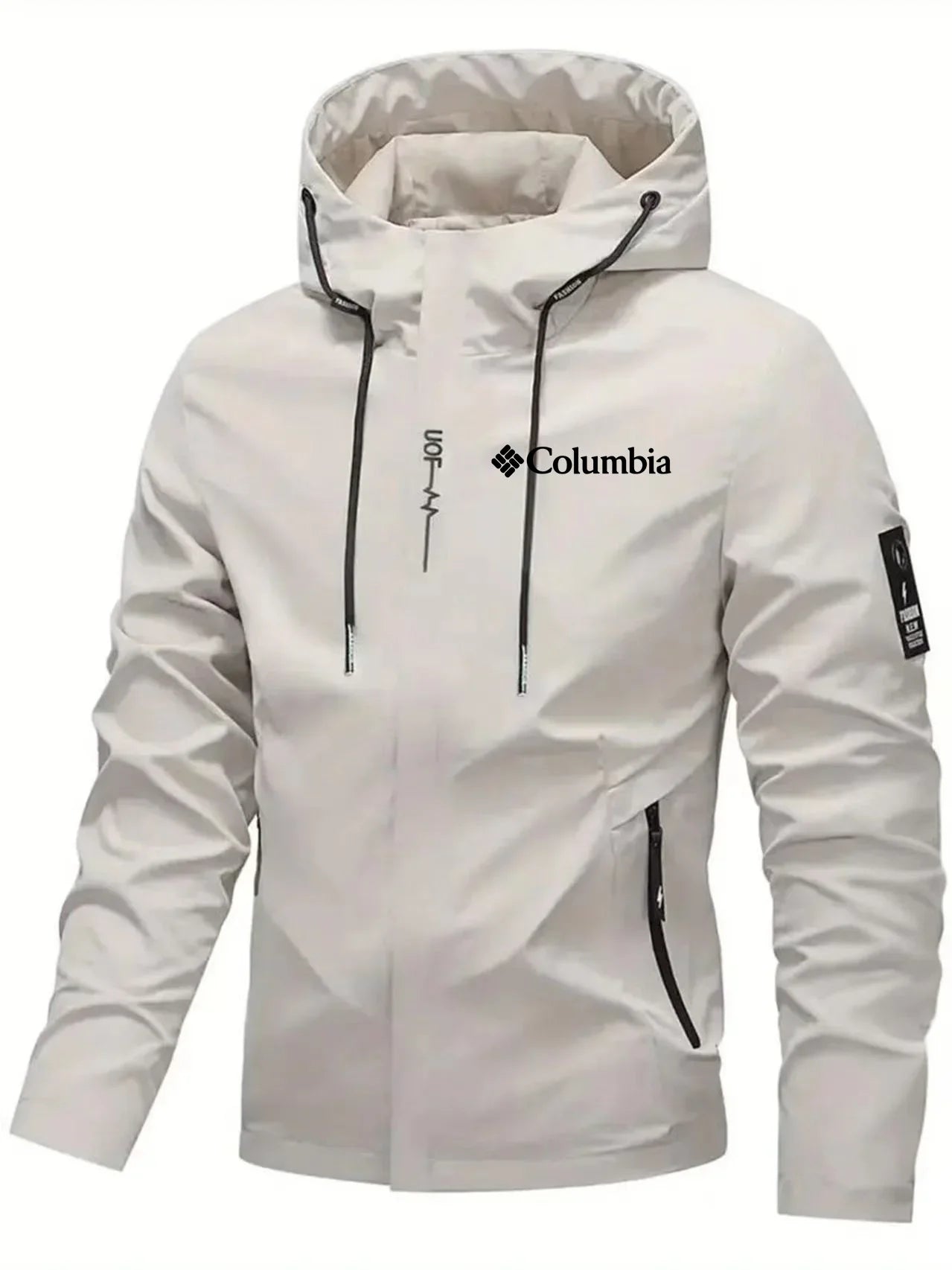 Men's Casual Loose Zip Up Hooded Jacket Fashion Streetwear Outdoor Sports Hiking Jogging Windbreaker Coat