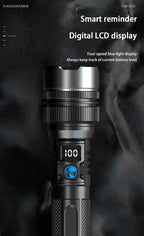 Lenovo 1000000LM Super Bright LED Flashlight Rechargeable USB-C Digital Display IPX8 Waterproof Long Lasting Camping Emergency