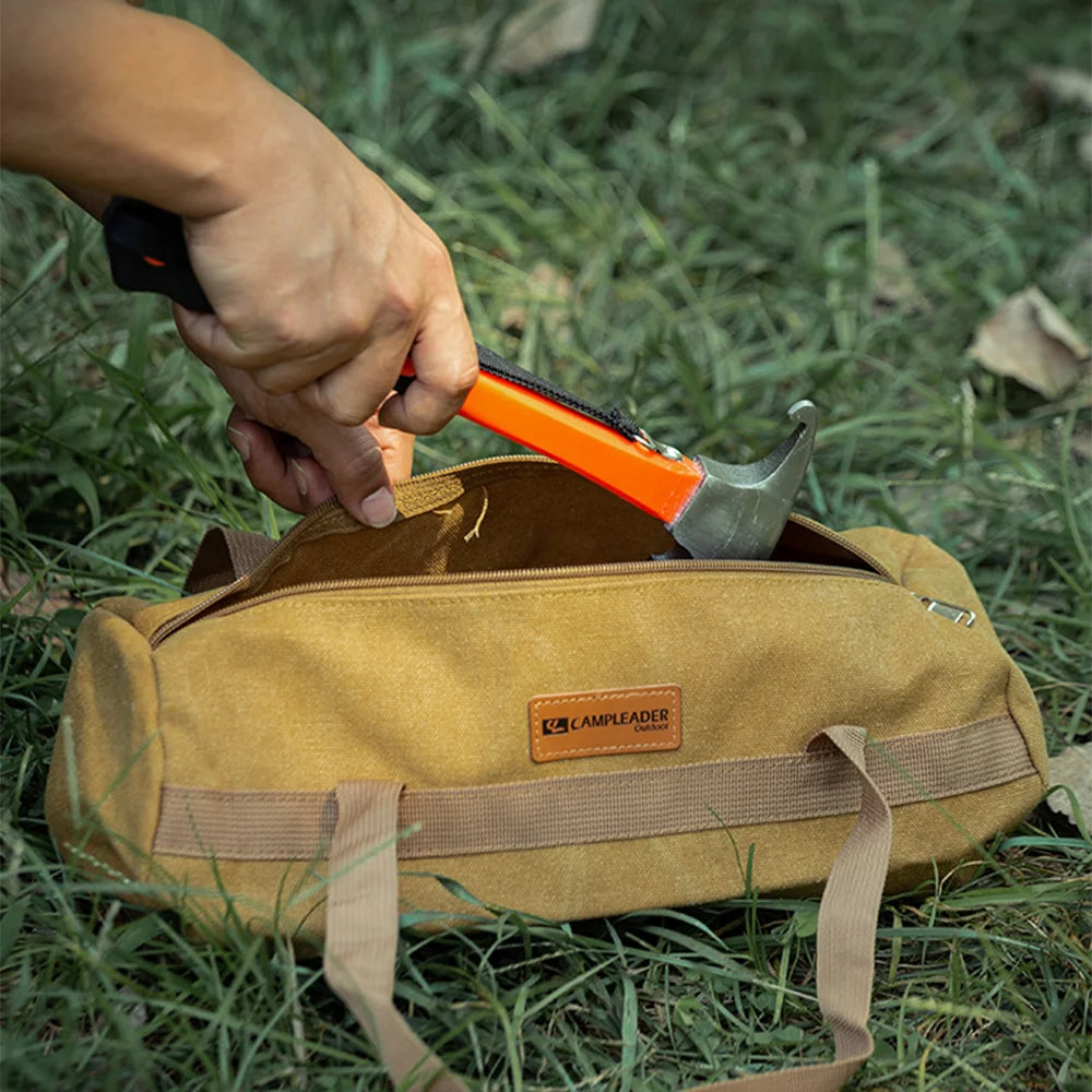Portable Carbon Steel Camping Tent Hammer Multifunction Tool - Peg Stake Puller Mallet