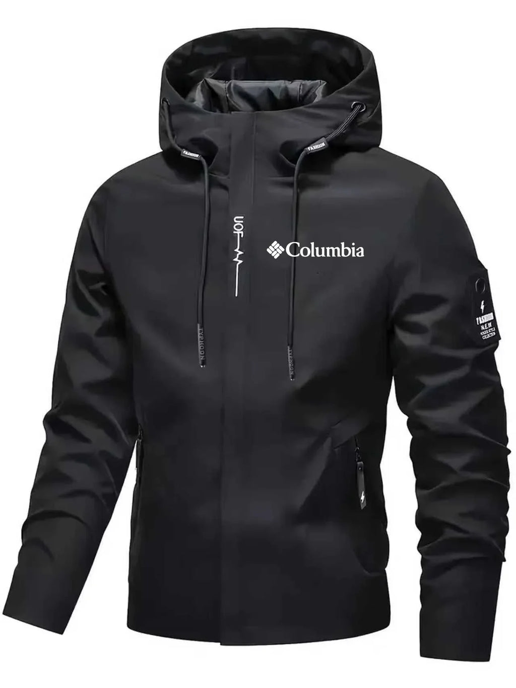 Men's Casual Loose Zip Up Hooded Jacket Fashion Streetwear Outdoor Sports Hiking Jogging Windbreaker Coat