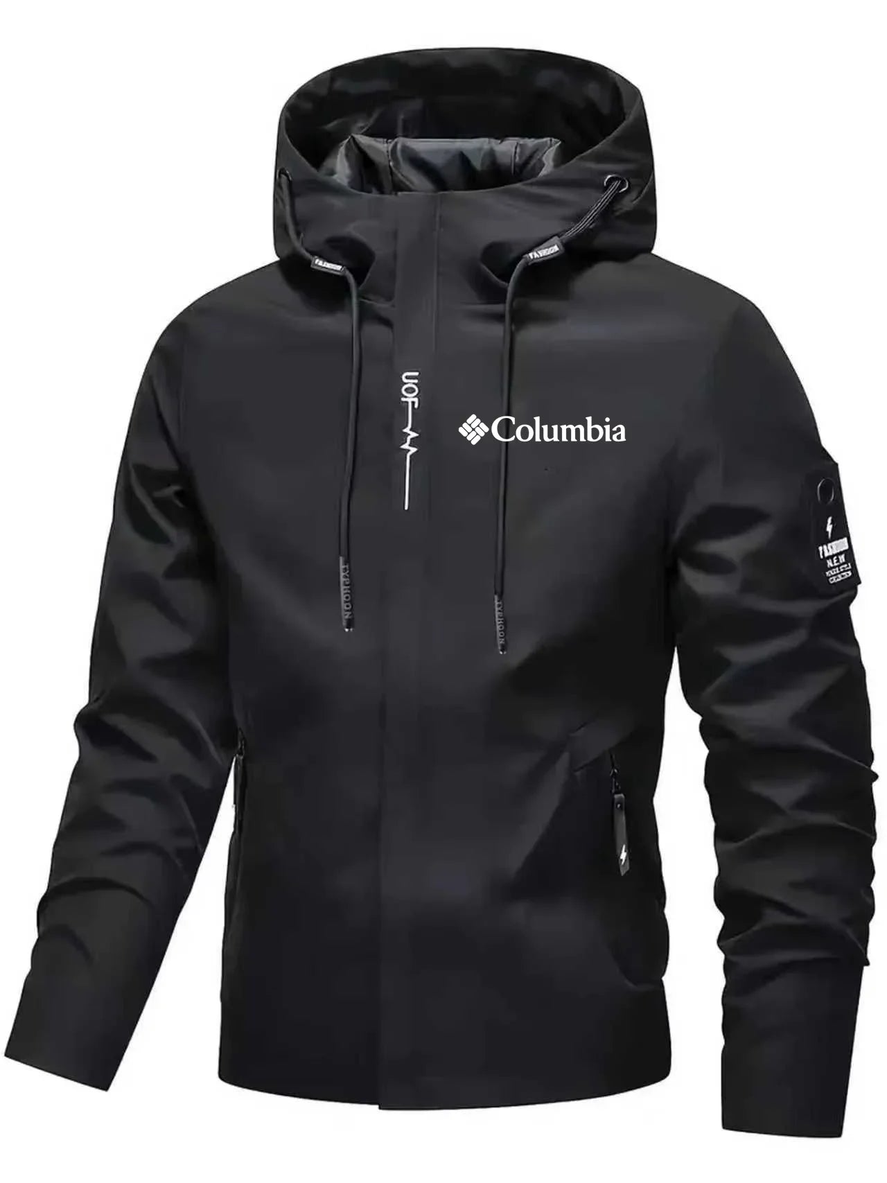 Men's Casual Loose Zip Up Hooded Jacket Fashion Streetwear Outdoor Sports Hiking Jogging Windbreaker Coat