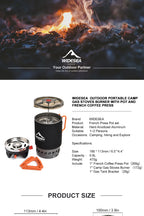 Widesea Camping Cooking System with Heat Exchanger Outdoor Gas Stove Burner Tourist Coffee Pot Cup