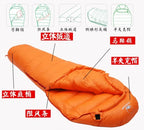 Black Snow Camping Goose Down Sleeping Bag Warm Down Filled Adult Mummy Style Sleep Bag 4 Seasons Camping Travel Sleeping Bag