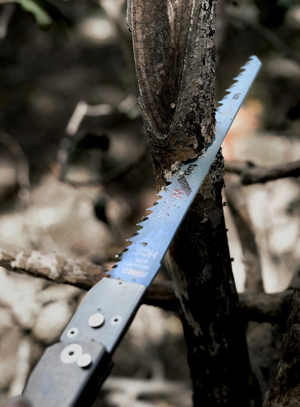 Safety Lock Folding Pocket Saw,6.8" Titanium Handle,High Carbon Steel Blade
