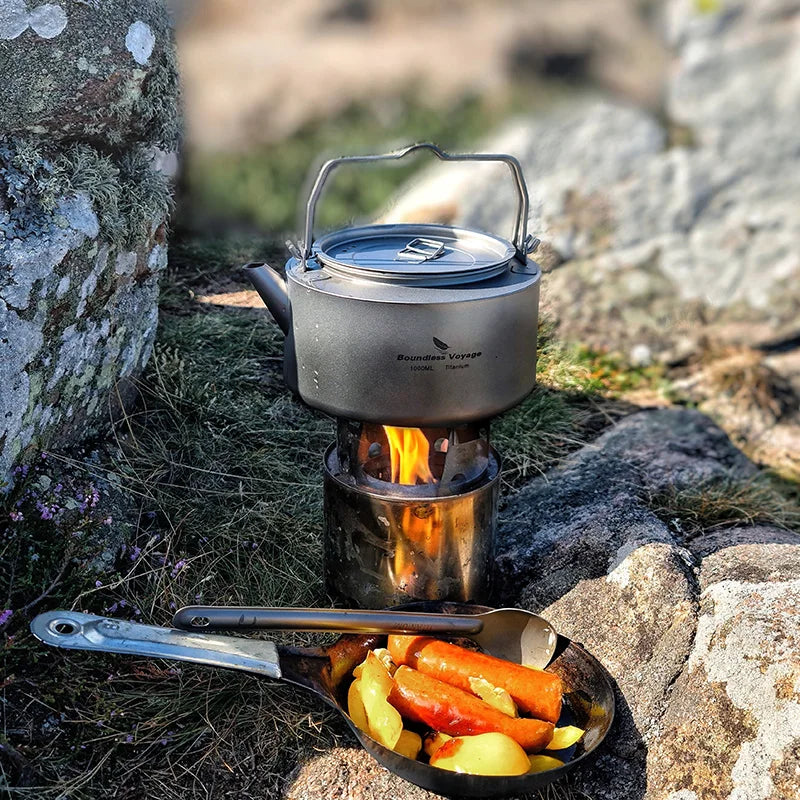 Boundless Voyage Titanium Kettle, Pot & Frying Pan Combo Set