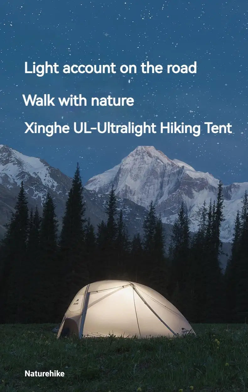 Naturehike Star River UL Camping Tent 3 Seasons Tent Ultralight Portable 2 Person 15D Silicone Outdoor Hiking Tents With Mat