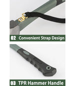 Portable Carbon Steel Camping Tent Hammer Multifunction Tool - Peg Stake Puller Mallet