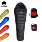 Black Snow Camping Goose Down Sleeping Bag Warm Down Filled Adult Mummy Style Sleep Bag 4 Seasons Camping Travel Sleeping Bag