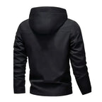 New Men's Fashion Printed Hooded Windbreaker Outdoor Sports Hiking Zipper Jacket Casual Long Sleeve Outerwear