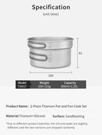 KEITH Pure Titanium 2-Piece Cookware Set (800ml+1250ml),