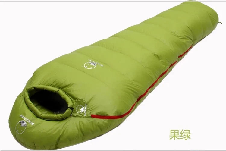 Black Snow Camping Goose Down Sleeping Bag Warm Down Filled Adult Mummy Style Sleep Bag 4 Seasons Camping Travel Sleeping Bag