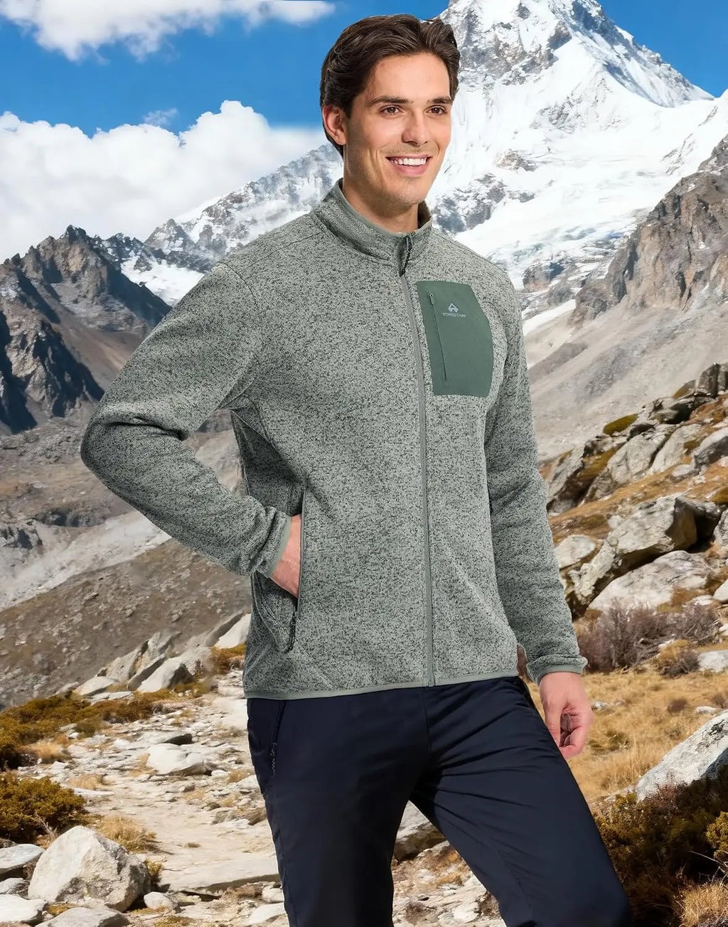 Pioneer Camp Men's Fleece Jackets Full Zip Lightweight Winter Warm