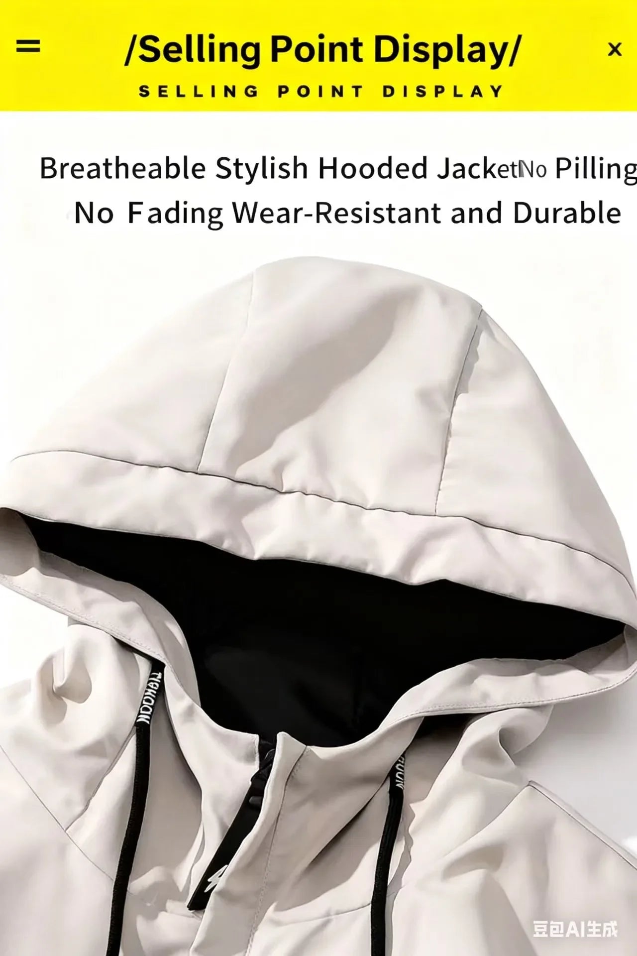 Men's Casual Loose Zip Up Hooded Jacket Fashion Streetwear Outdoor Sports Hiking Jogging Windbreaker Coat