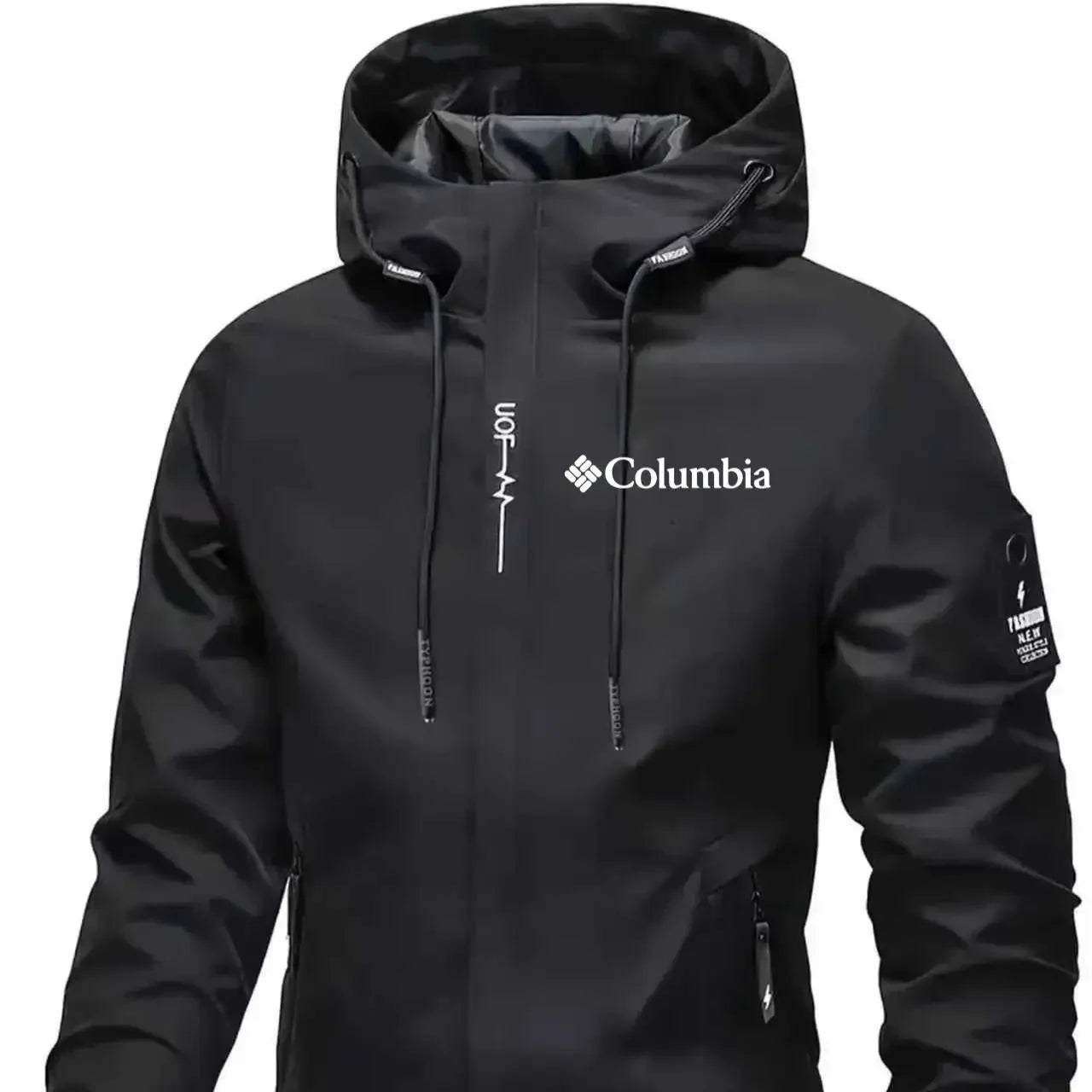 Men's Casual Loose Zip Up Hooded Jacket Fashion Streetwear Outdoor Sports Hiking Jogging Windbreaker Coat