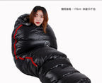 Black Snow Camping Goose Down Sleeping Bag Warm Down Filled Adult Mummy Style Sleep Bag 4 Seasons Camping Travel Sleeping Bag