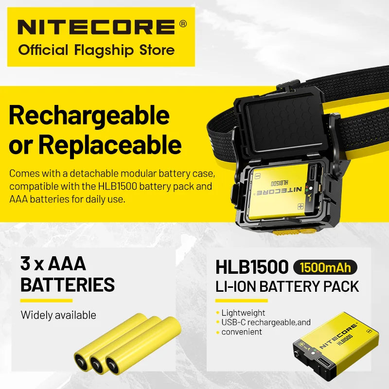 NITECORE HA29 UHE Outdoor Headlamp 3 Color Temperatures 1200 Lumens Led Headlight HLB2500 Battery for Night Run Cold Resistant
