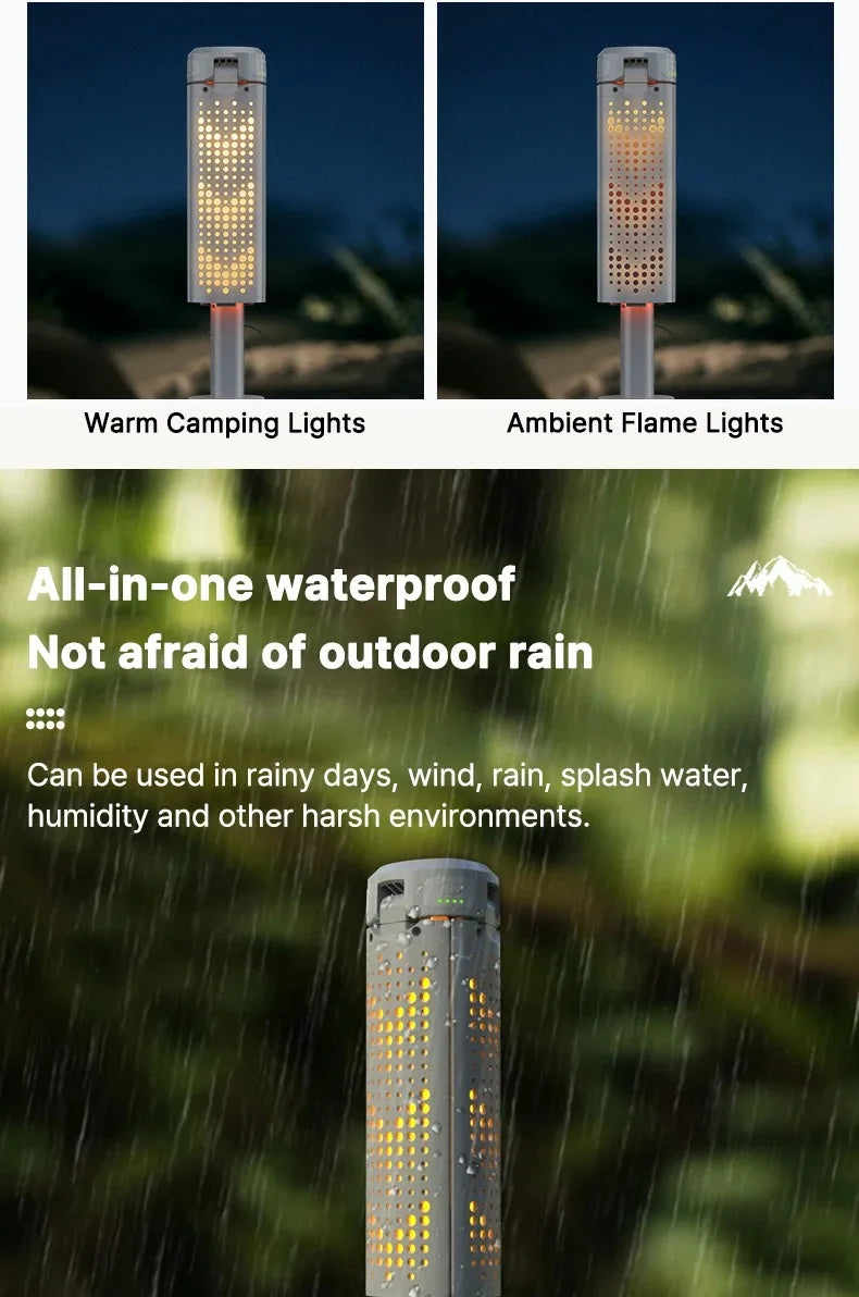 Folding Camping Light Portable Telescopic Lanterns USB Rechargeable 8000mAh Outdoor Waterproof Power Bank Lamp With Triangle Sta