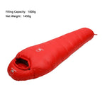 Black Snow Camping Goose Down Sleeping Bag Warm Down Filled Adult Mummy Style Sleep Bag 4 Seasons Camping Travel Sleeping Bag