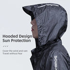 ROCKBROS Cycling Raincoat Outdoor Rain Jacket Men Breathable Reflective Hooded Raincoat Waterproof Windbreaker European Size