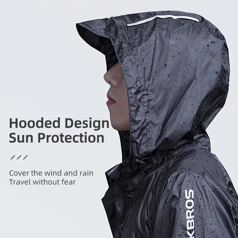 ROCKBROS Cycling Raincoat Outdoor Rain Jacket Men Breathable Reflective Hooded Raincoat Waterproof Windbreaker European Size