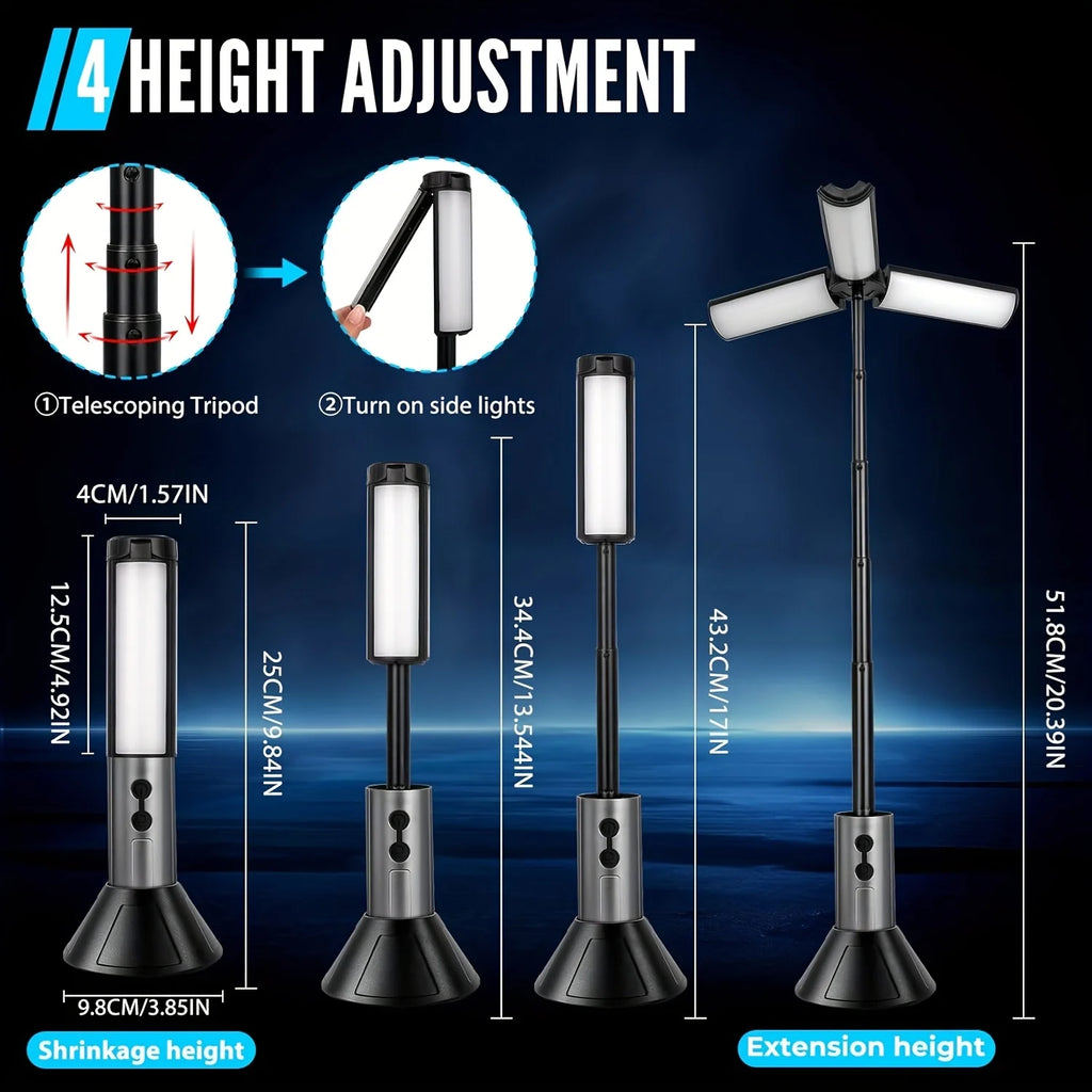Folding Camping Light Portable Telescopic Lanterns USB Rechargeable 8000mAh Outdoor Waterproof Power Bank Lamp With Triangle Sta