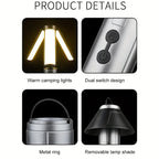 Folding Camping Light Portable Telescopic Lanterns USB Rechargeable 8000mAh Outdoor Waterproof Power Bank Lamp With Triangle Sta