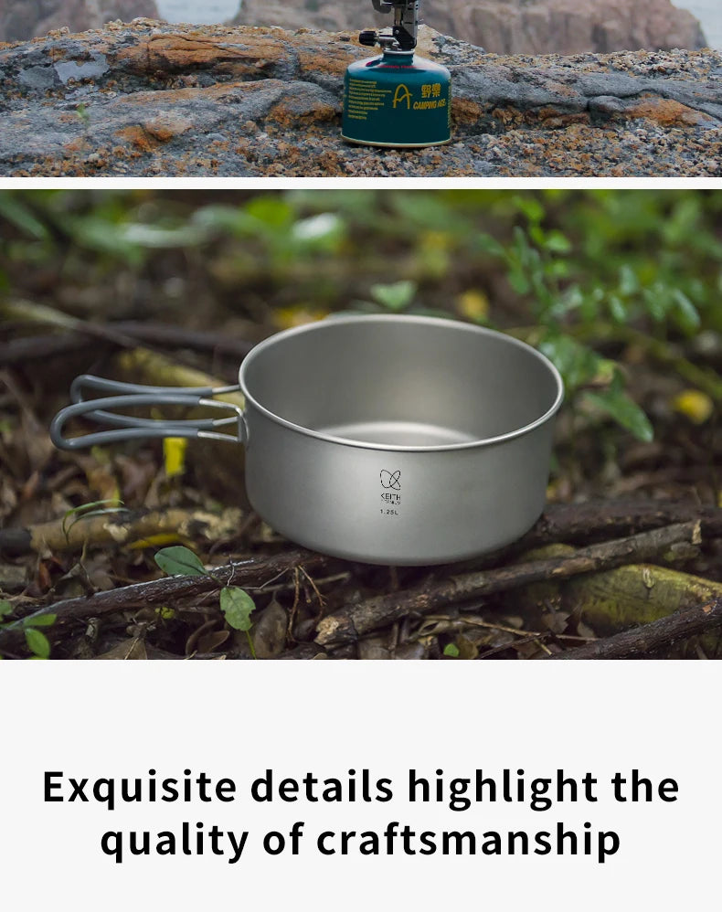 KEITH Pure Titanium 2-Piece Cookware Set (800ml+1250ml),