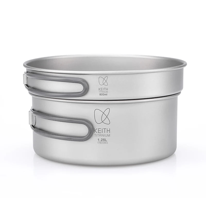 KEITH Pure Titanium 2-Piece Cookware Set (800ml+1250ml),