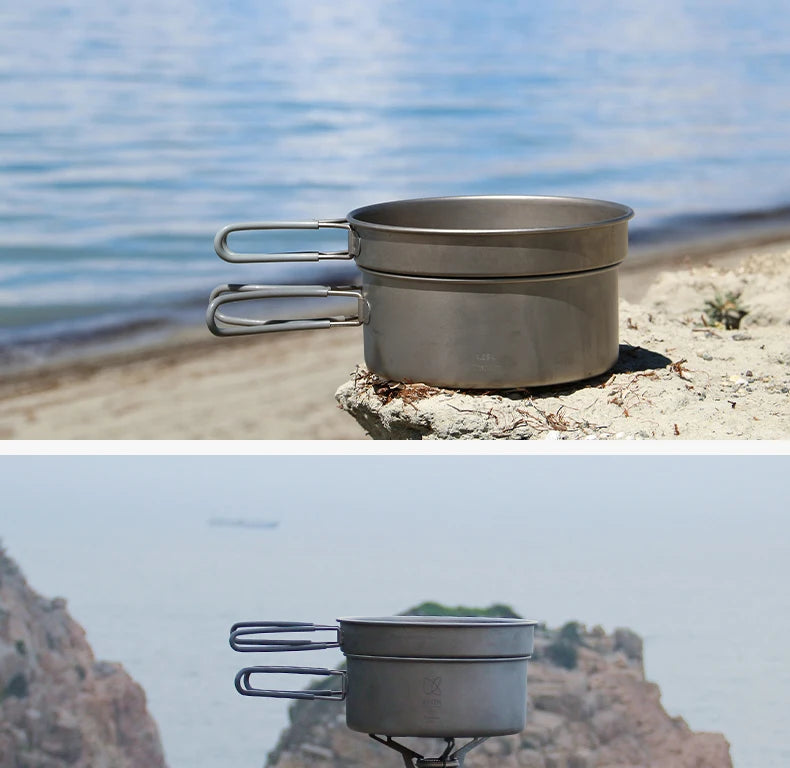 KEITH Pure Titanium 2-Piece Cookware Set (800ml+1250ml),