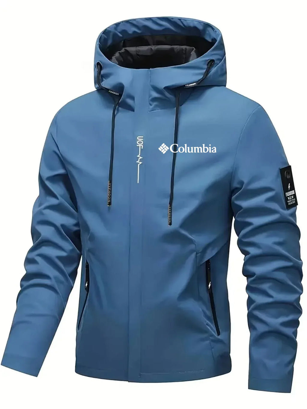 Men's Casual Loose Zip Up Hooded Jacket Fashion Streetwear Outdoor Sports Hiking Jogging Windbreaker Coat