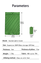 Outdoor Camping Double Inflatable Mattress Extra Wide Sleeping Pad Ultralight