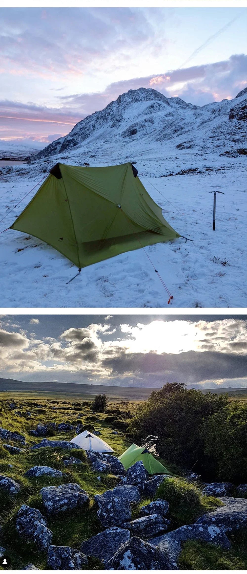 3F UL GEAR LanShan 2 Pro Tent 2 Person Outdoor Ultralight Camping Tent 3 Season Professional 20D Nylon Both Sides Silicon Tent