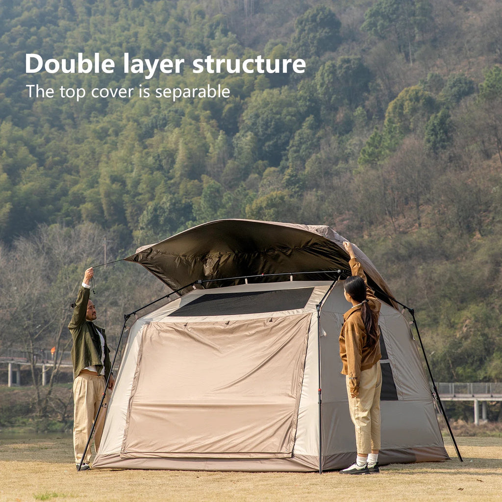 BISINNA One-touch Ridge Type Tent Titanium Glue 3-4 Person