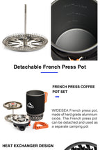 Widesea Camping Cooking System with Heat Exchanger Outdoor Gas Stove Burner Tourist Coffee Pot Cup